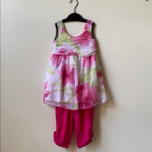 Littoe Potatoes 2pc pink dress & leggings Size 8
